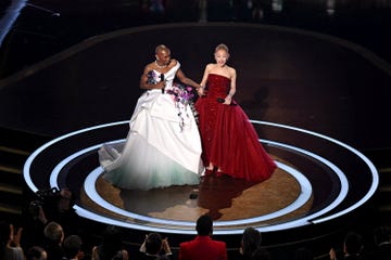 british singer and actress cynthia erivo (l) and us singer and actress ariana grande perform onstage during the 97th annual academy awards at the dolby theatre in hollywood, california on march 2, 2025. (photo by patrick t. fallon / afp)