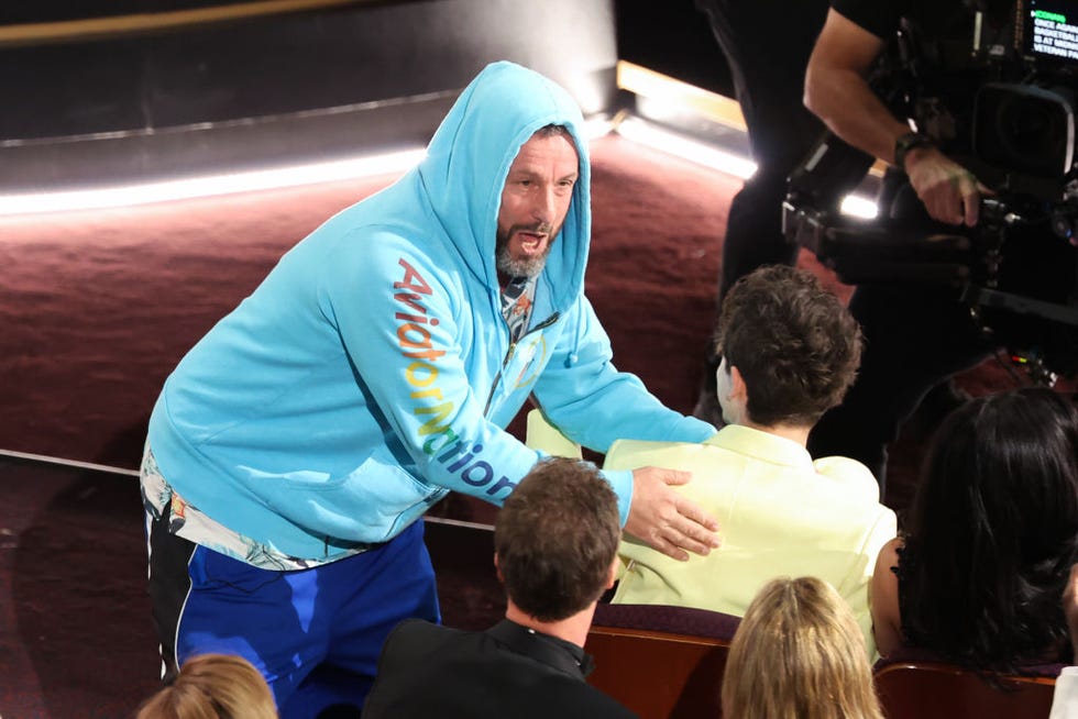 adam sandler, timothée chalamet at the 97th oscars held at the dolby theatre on march 2, 2025 in hollywood, california. (photo by rich polk/penske media via getty images)