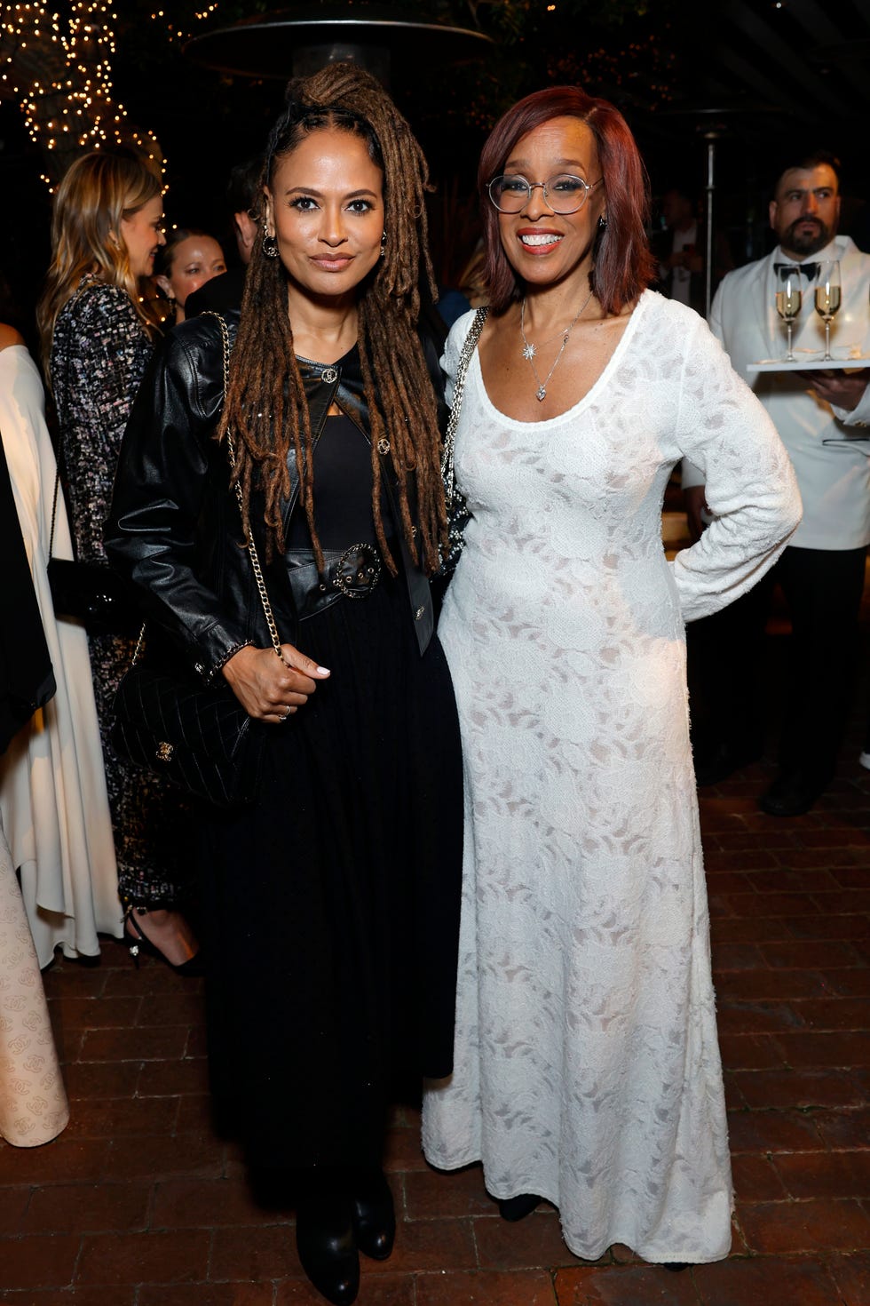 beverly hills, california march 01: (l r) ava duvernay and gayle king attend the chanel and charles finch annual pre oscar dinner at the polo lounge at the beverly hills hotel on march 01, 2025 in beverly hills, california. (photo by stefanie keenan/wireimage)