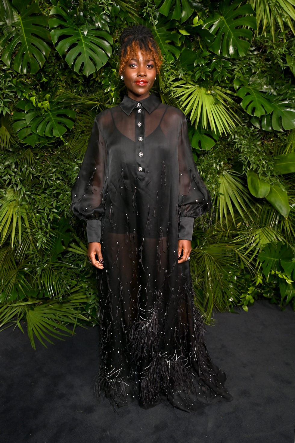 beverly hills, california march 01: lupita nyongo attends the chanel and charles finch annual pre oscar dinner at the polo lounge at the beverly hills hotel on march 01, 2025 in beverly hills, california. (photo by jon kopaloff/wireimage)