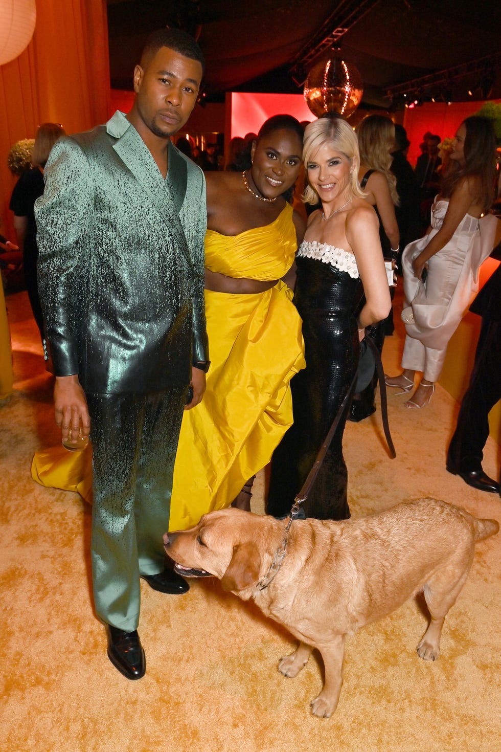 beverly hills, california march 02: exclusive coverage (l r) j. alphonse nicholson, scout, danielle brooks, and selma blair attend the 2025 vanity fair oscar party hosted by radhika jones at wallis annenberg center for the performing arts on march 02, 2025 in beverly hills, california. (photo by dave benett/vf25/wireimage for vanity fair)