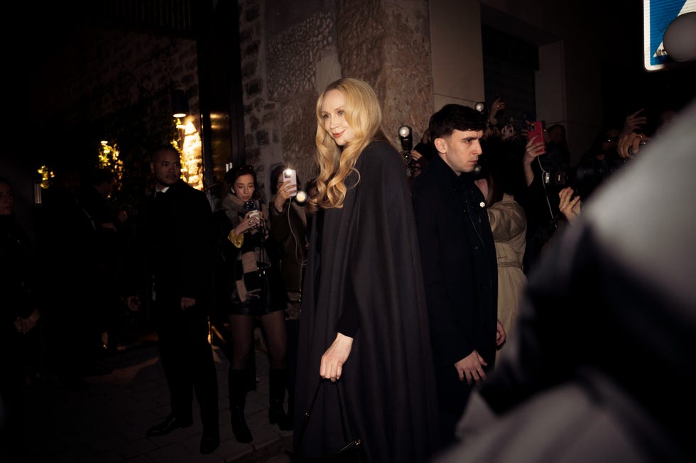 paris, france march 04: gwendoline christie wears outside alaïa fashion show during the womenswear fall/winter 2025/2026 as part of paris fashion week on march 04, 2025 in paris, france. (photo by raimonda kulikauskiene/getty images)