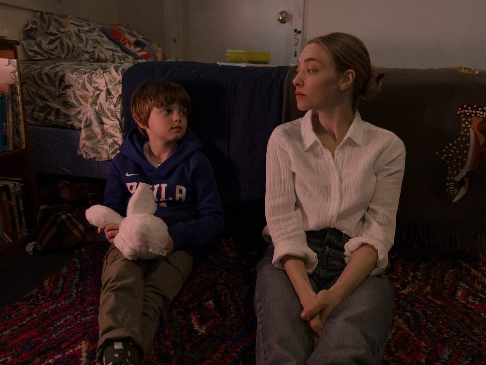 long bright river these girls episode 101 pictured: (l r) callum vinson as thomas, amanda seyfried as mickey (photo by: david holloway/peacock via getty images)