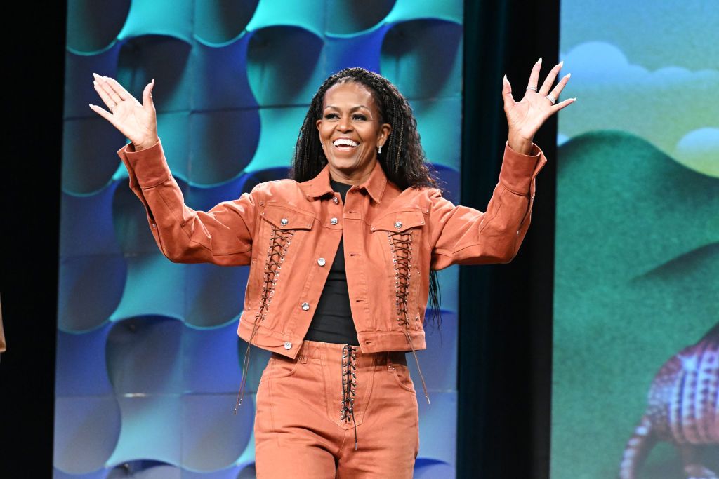 Michelle Obama Taps the Western Trend in Lace-Up Cowboy Pants