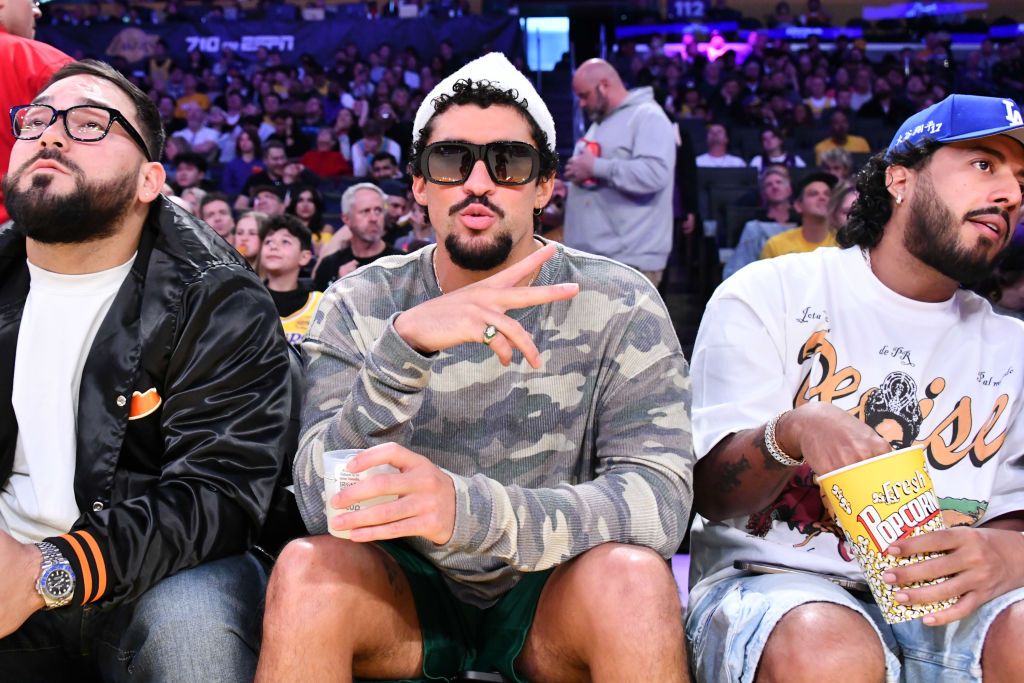 Bad Bunny Reps His Coveted Ballerina Sneaker While Courtside at a Lakers Game