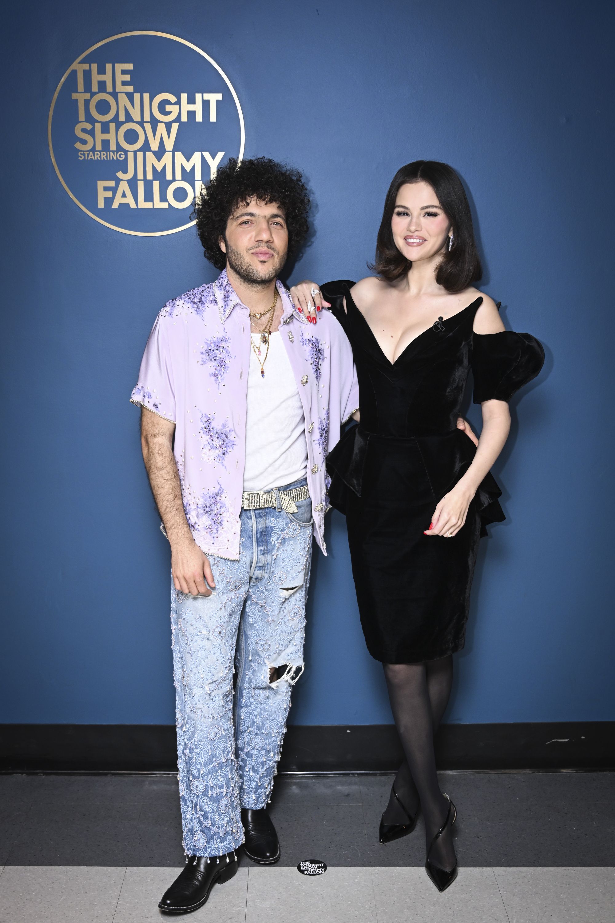 Selena Gomez Wears an Archival Mugler Dress While Benny Blanco Wears Ripped Jeans