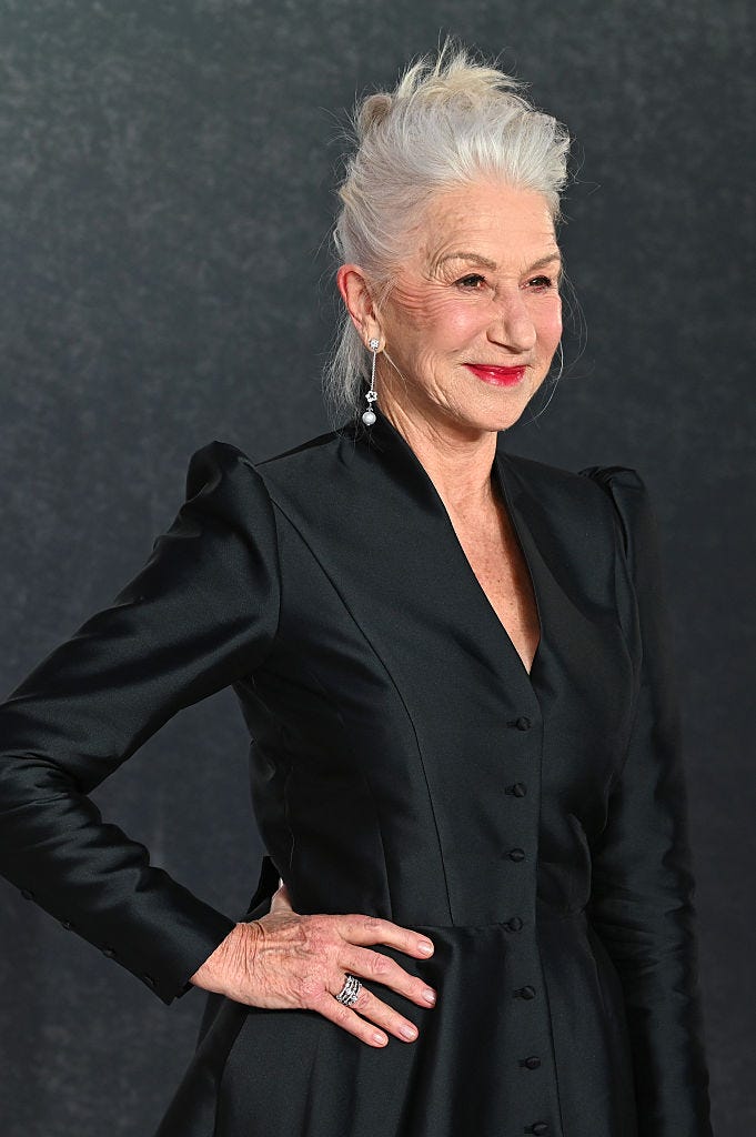 helen mirren red lipstick