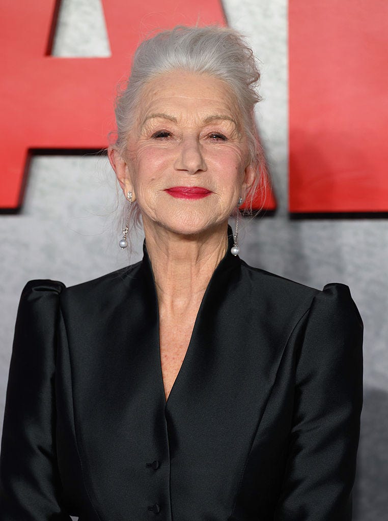 helen mirren red lipstick