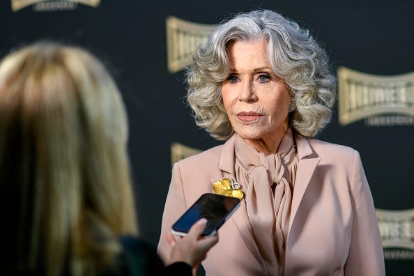 los angeles, california march 29: jane fonda attends homeboy industries 2025 lo máximo awards and fundraising gala at jw marriott los angeles l.a. live on march 29, 2025 in los angeles, california. (photo by jerod harris/getty images)