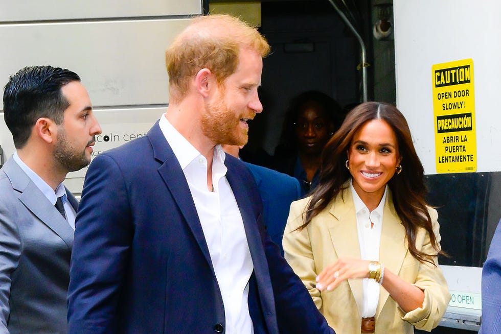 new york, new york april 23: prince harry, duke of sussex and meghan, duchess of sussex are seen on april 23, 2025 in new york city. (photo by raymond hall/gc images)