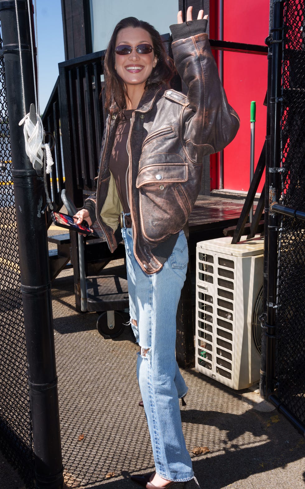 new york, ny april 28: bella hadid is seen on april 28, 2025 in new york city. (photo by xny/star max/gc images)