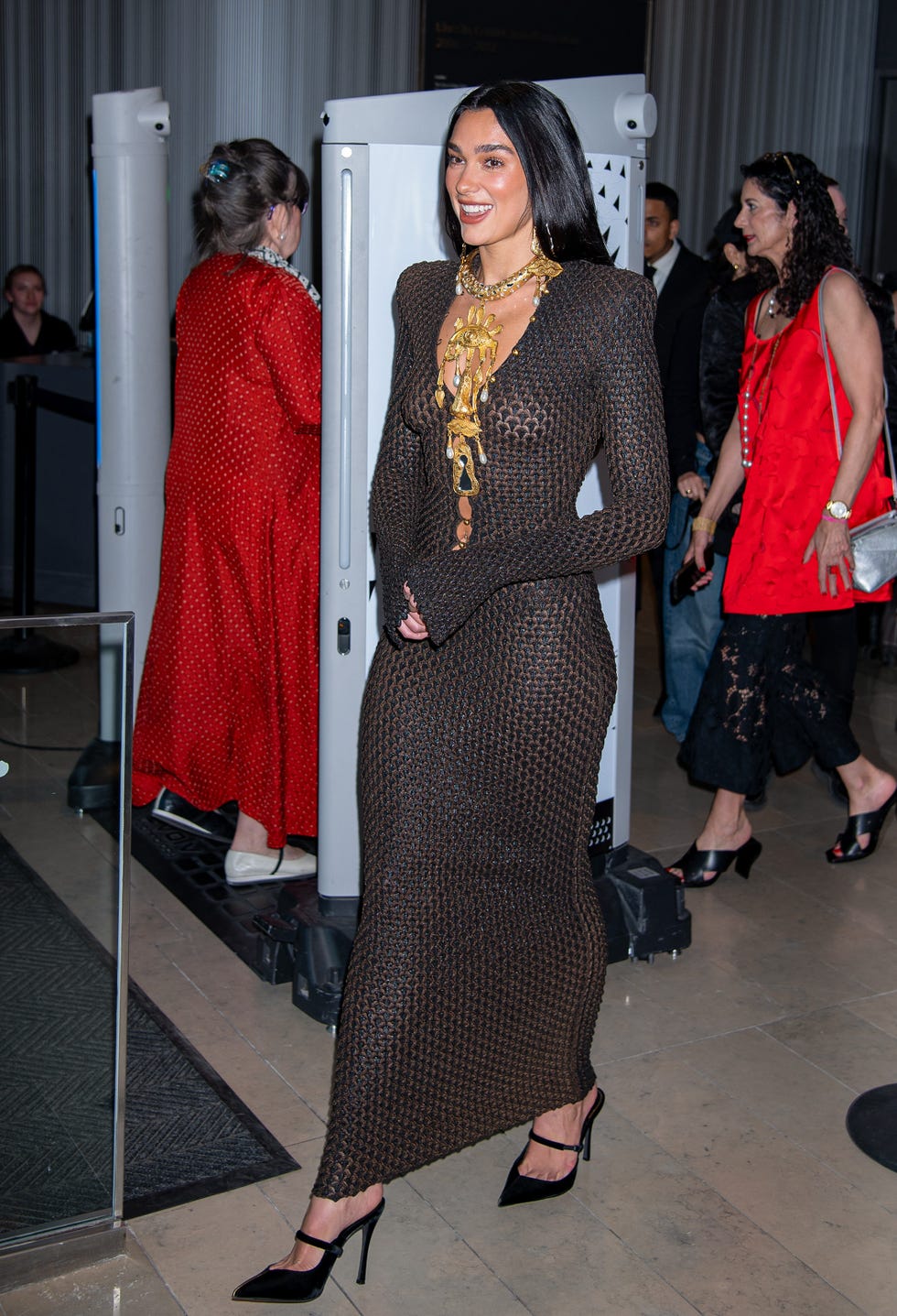 new york, ny april 28: dua lipa is seen attending the 50th chaplin award gala at alice tully hall at lincoln center on april 28, 2025 in new york city. (photo by bg048/bauer griffin/gc images)