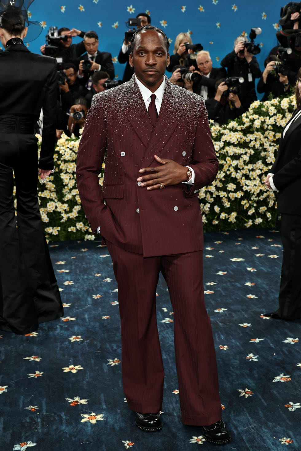 new york, new york may 05: pusha t attends the 2025 met gala celebrating superfine: tailoring black style at metropolitan museum of art on may 05, 2025 in new york city. (photo by jamie mccarthy/getty images)