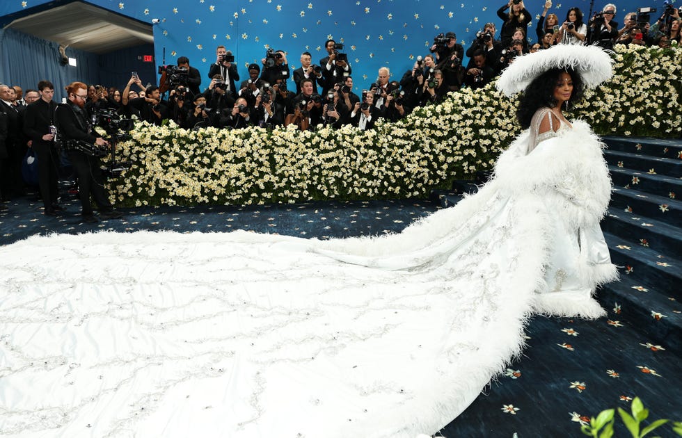 new york, new york may 05: diana ross attends the 2025 met gala celebrating superfine: tailoring black style at metropolitan museum of art on may 05, 2025 in new york city. (photo by jamie mccarthy/getty images)