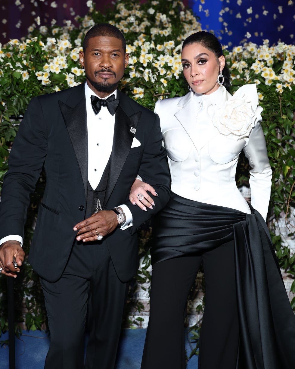 The 2025 Met Gala Celebrating "Superfine: Tailoring Black Style" - Inside new york, new york may 05: (exclusive coverage) (l r) usher and jennifer goicoechea raymond attend the 2025 met gala celebrating superfine: tailoring black style at metropolitan museum of art on may 05, 2025 in new york city. (photo by cindy ord/mg25/getty images for the met museum/vogue)