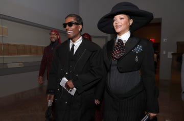 new york, new york may 05: (exclusive coverage) met gala co chair a$ap rocky and rihanna attend the 2025 met gala celebrating superfine: tailoring black style at metropolitan museum of art on may 05, 2025 in new york city. (photo by kevin mazur/mg25/getty images for the met museum/vogue)