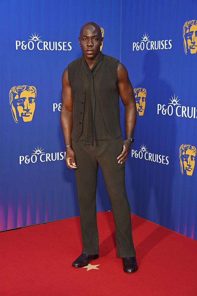 london, england may 11: mckinley belcher iii attends the 2025 bafta television awards with po cruises at the royal festival hall on may 11, 2025 in london, england. (photo by alan chapman/dave benett/getty images)