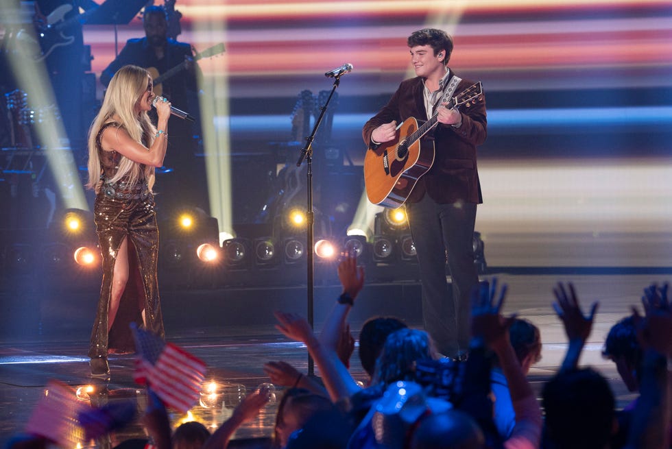 CARRIE UNDERWOOD, SLATER NALLEY american idol: 819 (grand finale) its the grand finale! the top 3 give their final performances in a star studded night with music legends and top stars. then, this years american idol winner is revealed live. sunday, may 18 (8:00 11:00 p.m. edt) on abc. (disney/christopher willard) carrie underwood, slater nalley (photo by christopher willard/disney via getty images)