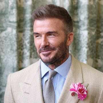 Chelsea Flower Show 2025 london, england may 20: david beckham wearing a david austin roses kings rose waits to meet the king during a visit to the rhs chelsea flower show at royal hospital chelsea on may 20, 2025 in london, england. (photo by toby melville wpa pool / getty images)
