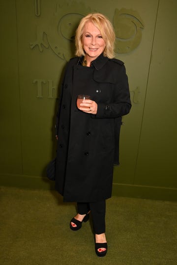 london, england may 20: jennifer saunders visits a dinner co hosted by burberry and the newt in somerset at the rhs chelsea flower show on may 20, 2025 in london, england. (photo by dave benett/getty images for the newt in somerset  burberry)