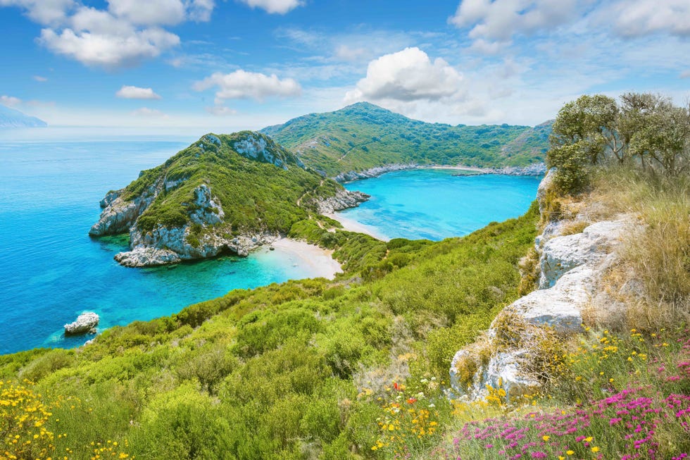 porto timoni on the northwest coast of corfu, greece