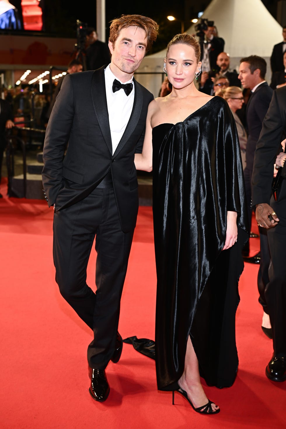 "Die My Love" Red Carpet - The 78th Annual Cannes Film Festival cannes, france may 17: robert pattinson and jennifer lawrence depart the die my love red carpet at the 78th annual cannes film festival at palais des festivals on may 17, 2025 in cannes, france. (photo by stephane cardinale corbis/corbis via getty images)
