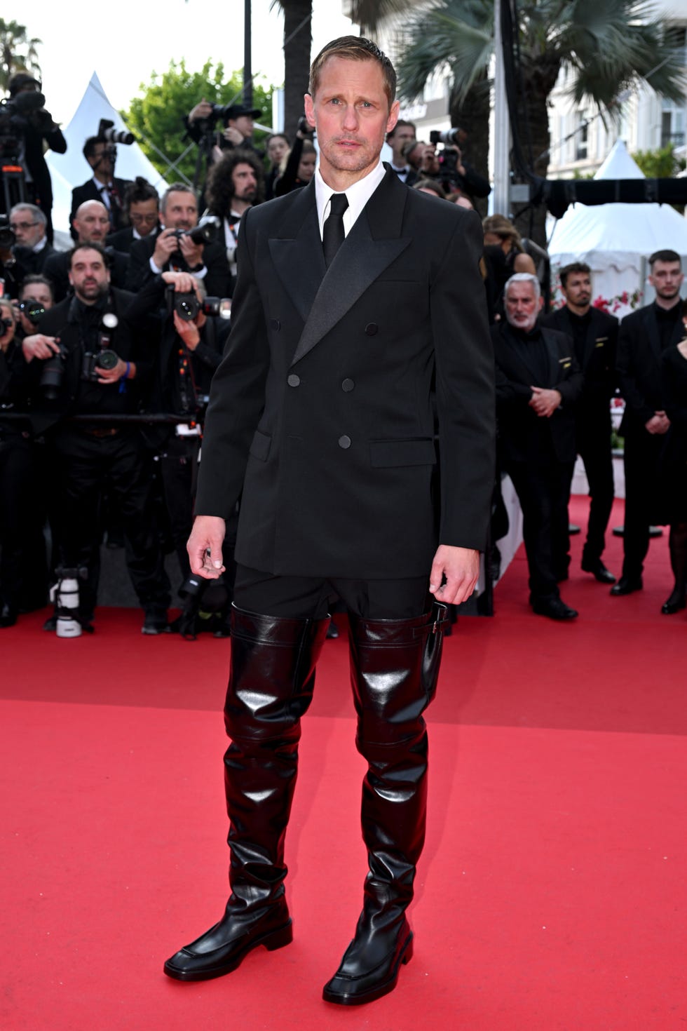 cannes, france may 17: alexander skarsgård attends the the phoenician scheme red carpet at the 78th annual cannes film festival at palais des festivals on may 17, 2025 in cannes, france. (photo by lionel hahn/getty images)