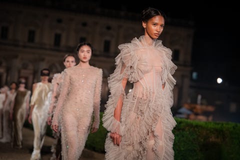 models at the dior cruise 2026 show held at the villa albani torlonia on may 27, 2025 in rome, italy. (photo by federico lomartire/wwd via getty images)
