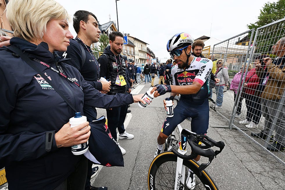 asiago, italy may 25: daniel felipe martinez of colombia and team red bull bora hansgrohe reacts after the 108th giro ditalia 2025, stage 15 a 219km stage from fiume veneto to asiago / #uciwt / on may 25, 2025 in asiago, italy. (photo by tim de waele/getty images)