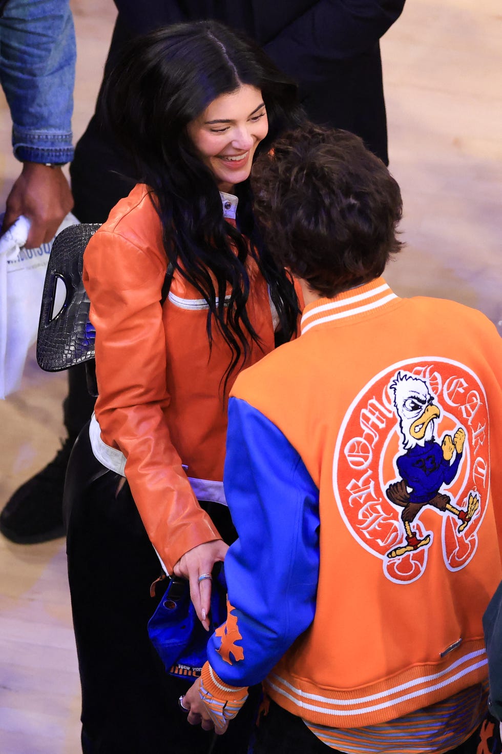 kylie jenner, timothée chalamet ile knicks maçında