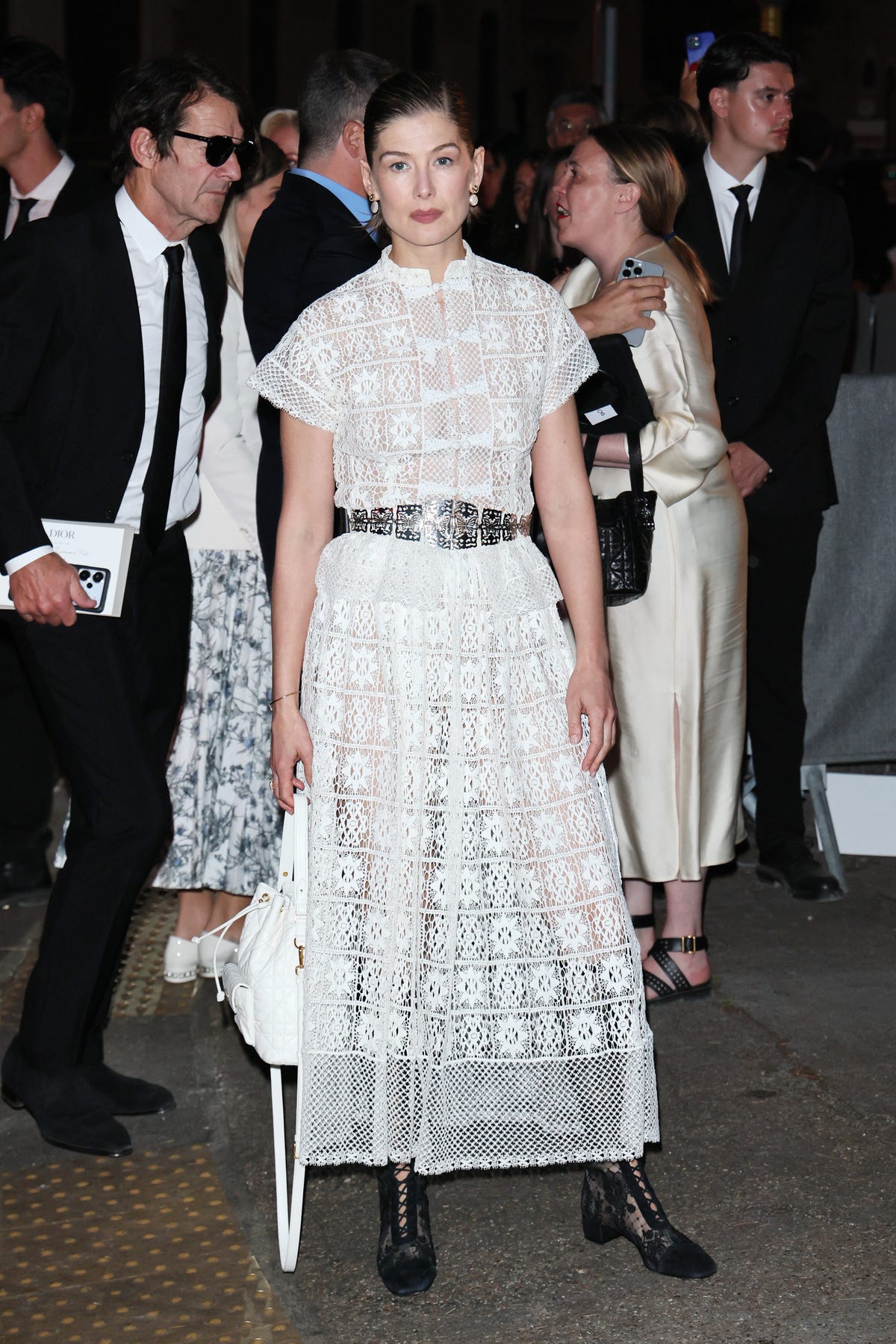 Rosamund Pike Does Boho With an Edge at Dior's Cruise Show in Rome