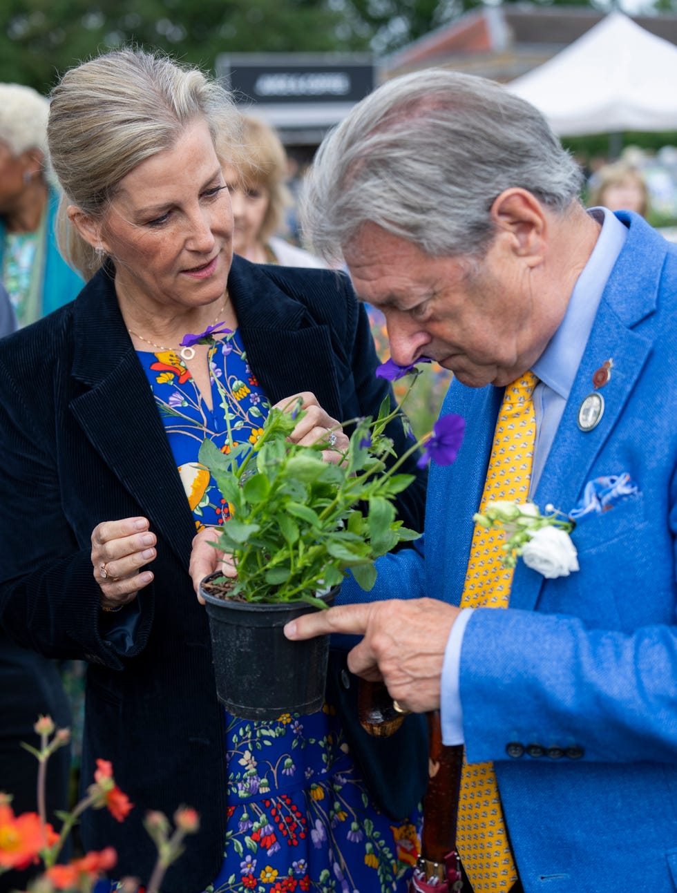 windsor, england june 7: sophie, duchess of edinburgh and alan titchmarsh attend the royal windsor flower show at windsor great park on june 7, 2025 in windsor, england. (photo by mark cuthbert/uk press via getty images)