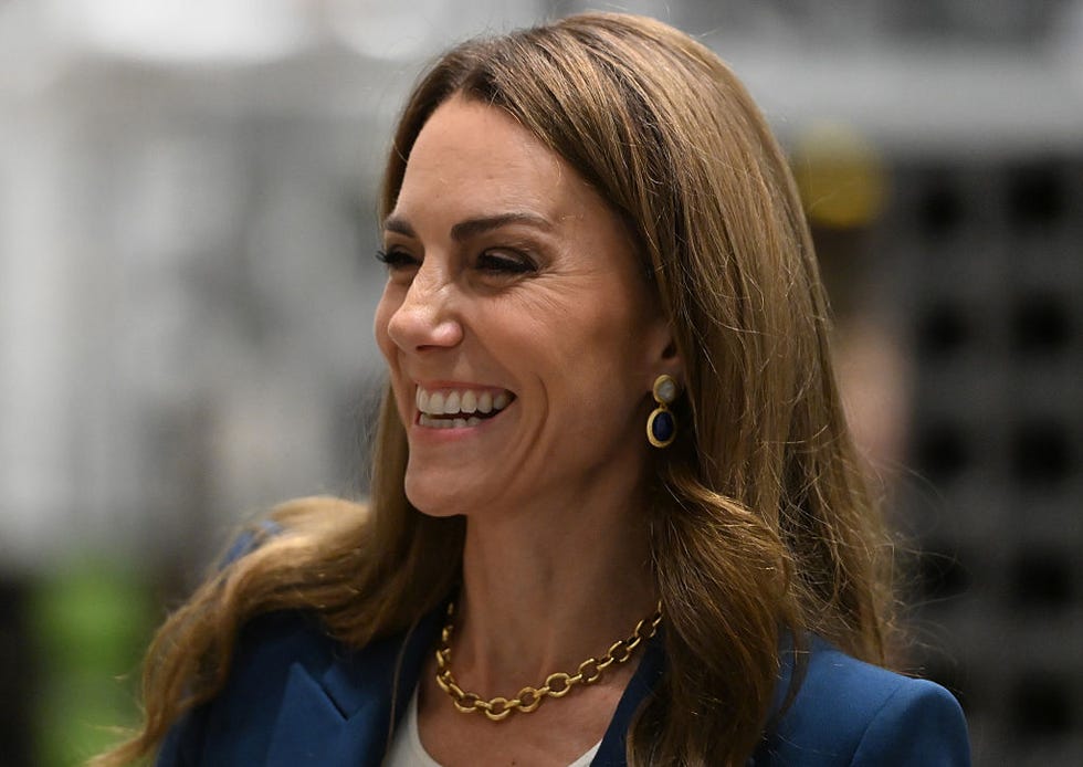 london, england june 10: catherine, princess of wales reacts during a visit to the va east storehouse on june 10, 2025 in london, england. opened on 31 may, va east storehouse reinvents the idea of a museum store and offers free, unprecedented public access to the va collections and archives. (photo by eddie mulholland wpa pool/getty images)