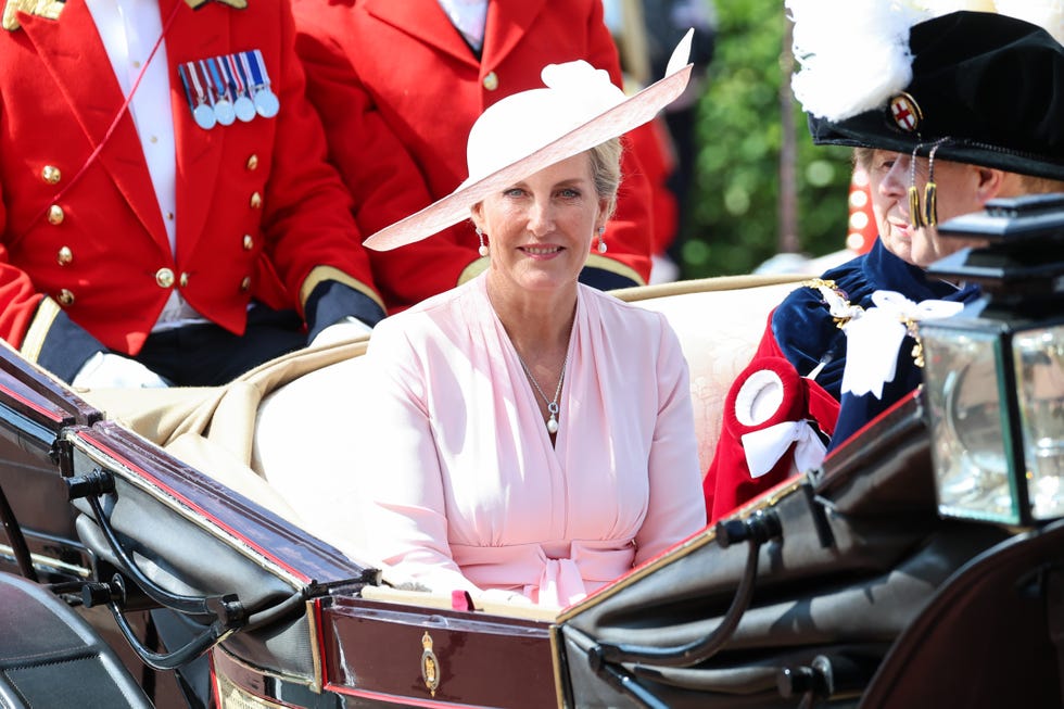 windsor, england june 16: sophie, duchess of edinburgh  attends the order of the garter service at st. georges chapel, windsor castle on june 16, 2025 in windsor, england. the order of the garter, britains oldest chivalric order established by edward iii, includes the king, queen, royal family members, and up to 24 companions honoured for their public service. companions of the garter are chosen personally by the sovereign to honour those who have held public office, who have contributed in a particular way to national life or who have served the sovereign personally. (photo by chris jackson/getty images)