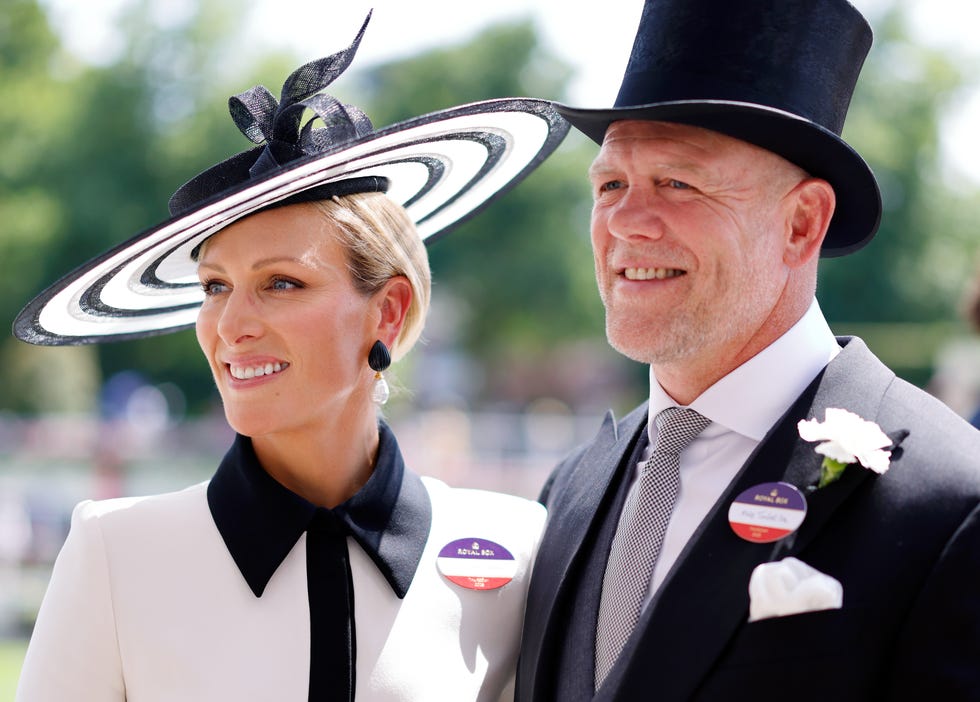 ascot, united kingdom june 19: (embargoed for publication in uk newspapers until 24 hours after create date and time) zara tindall and mike tindall attend day three ladies day of royal ascot at ascot racecourse on june 19, 2025 in ascot, england. (photo by max mumby/indigo/getty images)