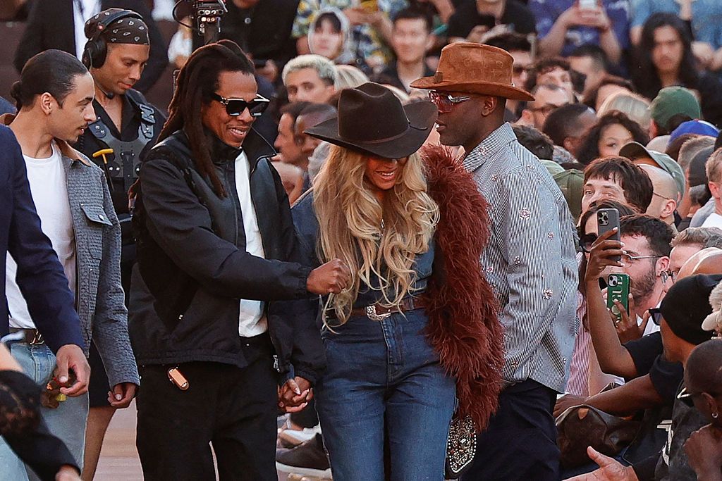 Beyoncé and Jay-Z Coordinate Western Looks for Louis Vuitton's Paris Show