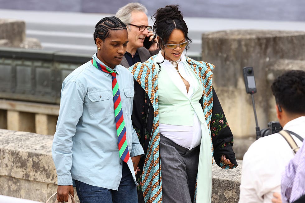 RIhanna and A$AP Rocky Coordinate Funky Looks for Dior's Paris Show