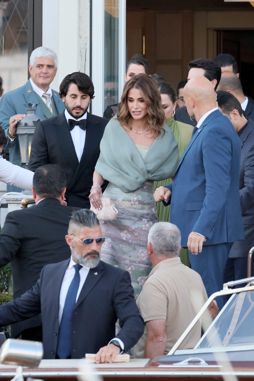 Venedik, İtalya 27 Haziran: Ürdün Kraliçesi Rania El Abdullah, 27 Haziran 2025'te Venedik, İtalya'da Jeff Bezos ve Lauren Sanchez'in düğününde görüntülendi. (Fotoğraf: Ernesto Ruscio/GC Images)