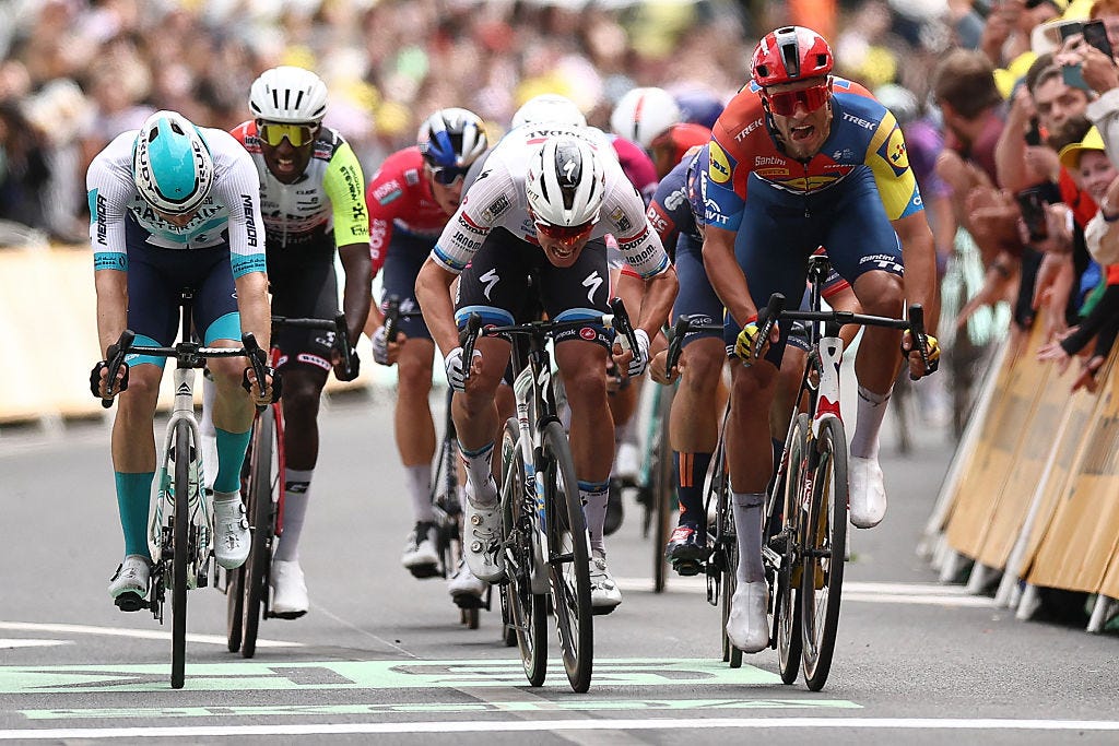 Tim Merlier Wins the First Tour de France Sprint Shootout on Stage 3