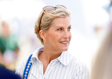 hitchin, united kingdom july 03: (embargoed for publication in uk newspapers until 24 hours after create date and time) sophie, duchess of edinburgh, in her role as patron of the association of show and agricultural organisations, visits the groundswell regenerative agriculture festival at lannock farm, weston on july 3, 2025 in hitchin, england. (photo by max mumby/indigo/getty images)