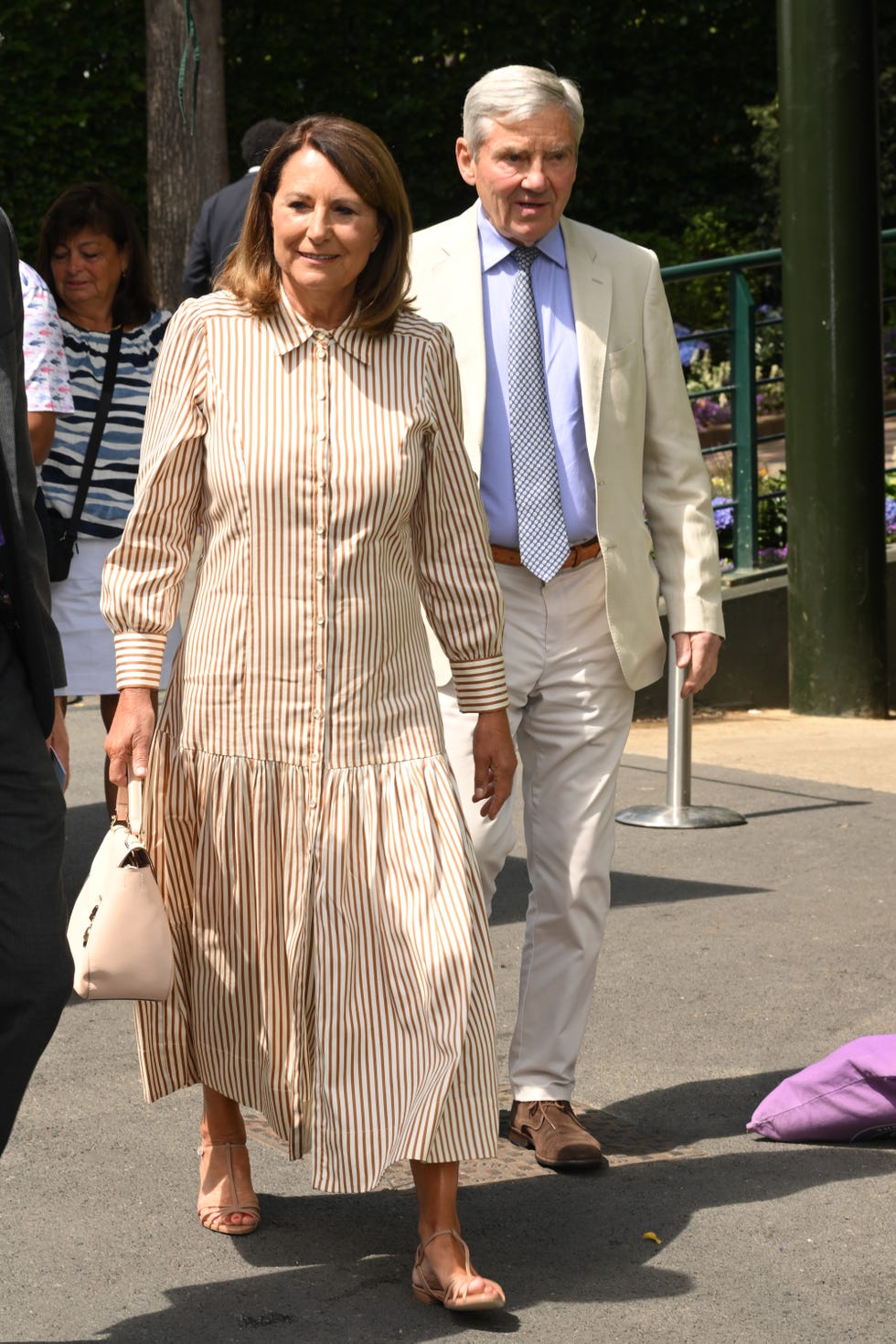 london, england july 07: carole middleton and michael middleton attend day eight of the wimbledon tennis championships at the all england lawn tennis and croquet club on july 07, 2025 in london, england. (photo by karwai tang/wireimage)