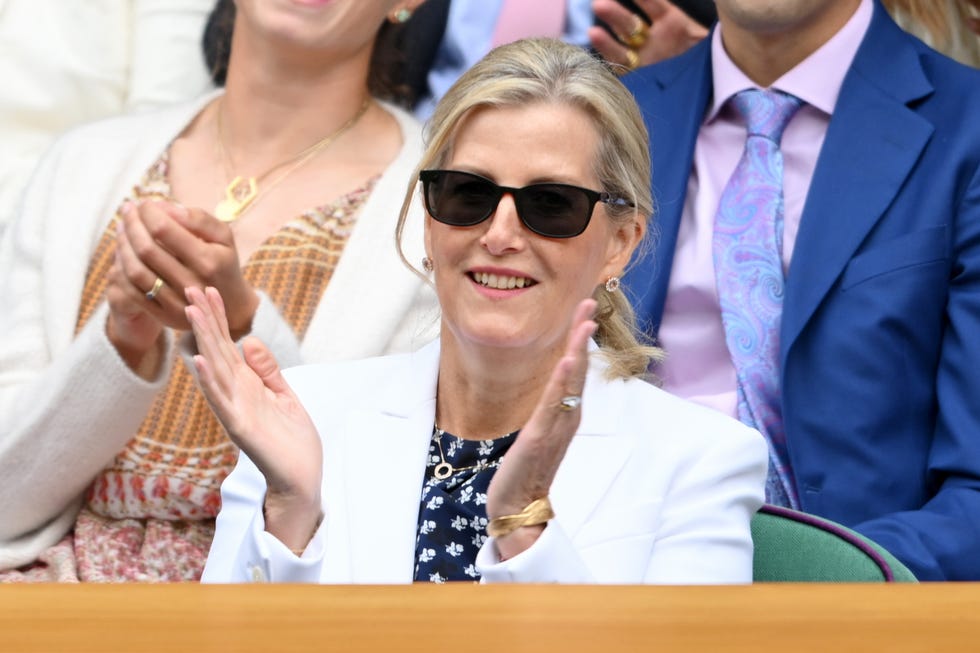 london, england july 07: sophie, duchess of edinburgh attends day eight of the wimbledon tennis championships at the all england lawn tennis and croquet club on july 07, 2025 in london, england. (photo by karwai tang/wireimage)