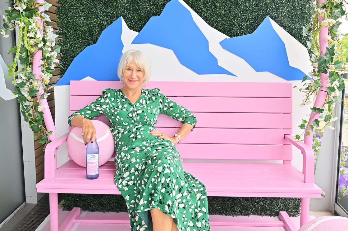 london, england july 13: dame helen mirren attends the evian 'mountain of youth' vip suite during day 14 of wimbledon 2025 on july 13, 2025 in london, england. (photo by jed cullen/dave benett/getty images for evian)