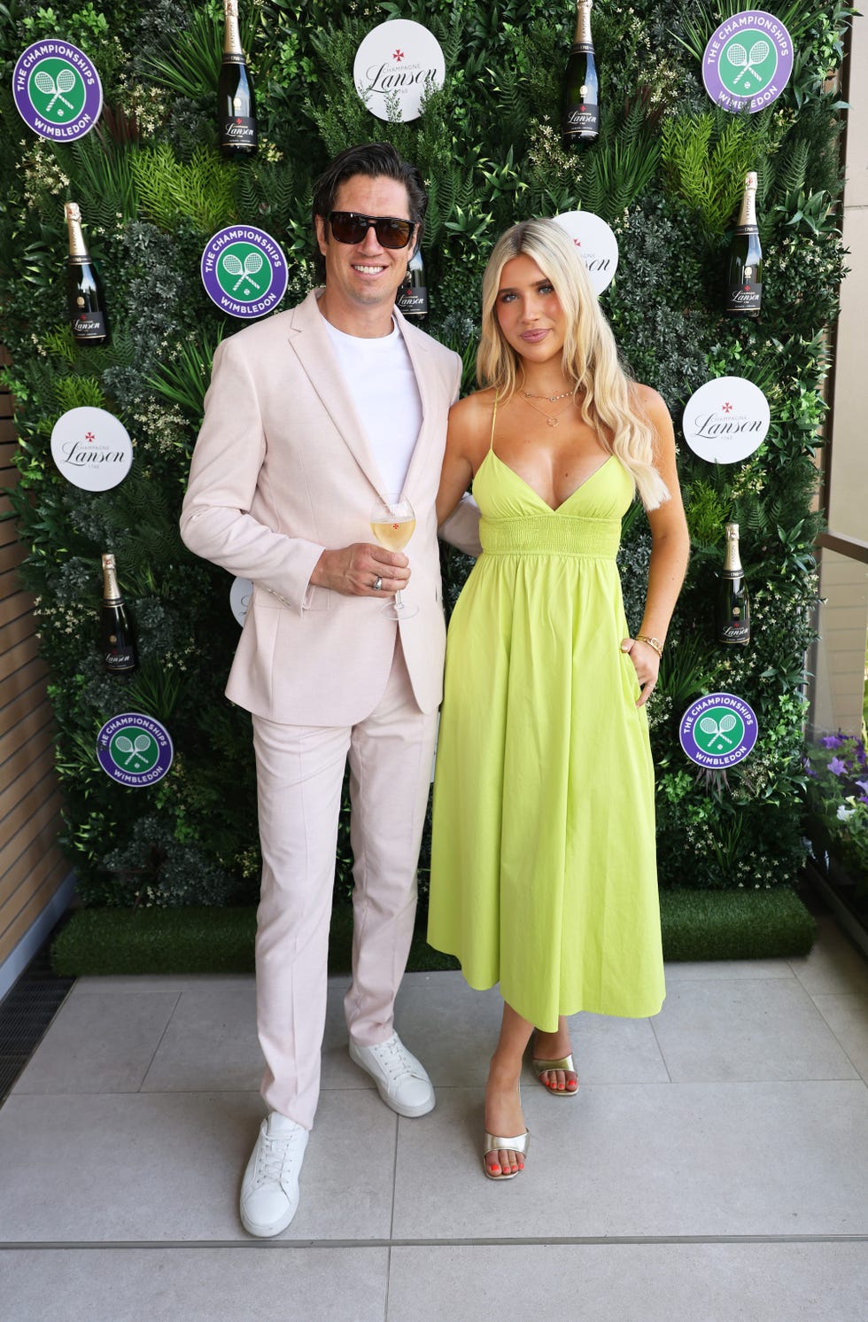 wimbledon, england july 13: vernon kay (l) and phoebe elizabeth kay with champagne lanson at the championships in wimbledon at agapanthus suite on july 13, 2025 in wimbledon, england. (photo by max cisotti/dave benett/getty images for champagne lanson)