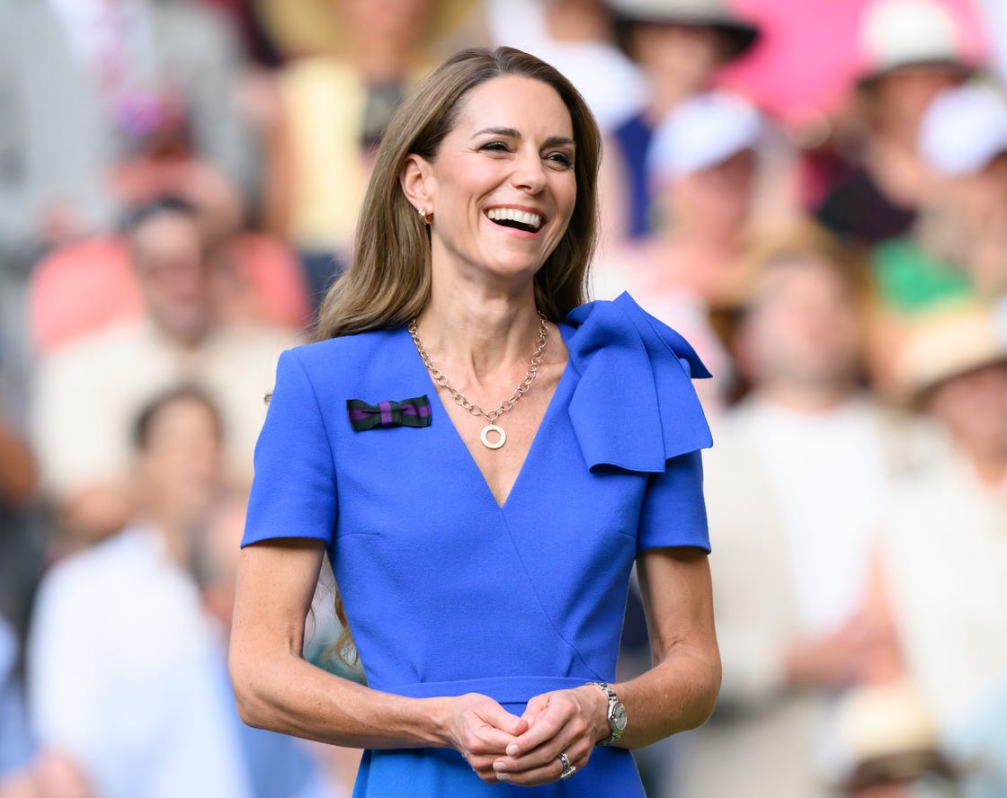london, england july 13: catherine, princess of wales attends day fourteen of the wimbledon tennis championships at the all england lawn tennis and croquet club on july 13, 2025 in london, england. (photo by karwai tang/wireimage)