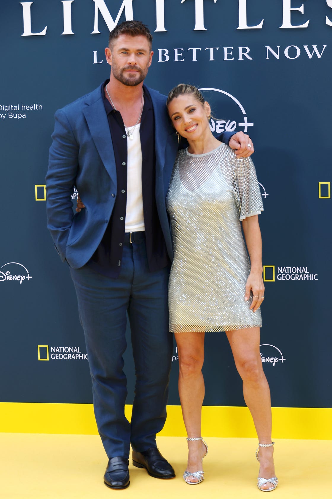 london, england july 17: chris hemsworth and elsa pataky attend the limitless: live better now uk premiere at odeon luxe leicester square on july 17, 2025 in london, england. (photo by tristan fewings/getty images)