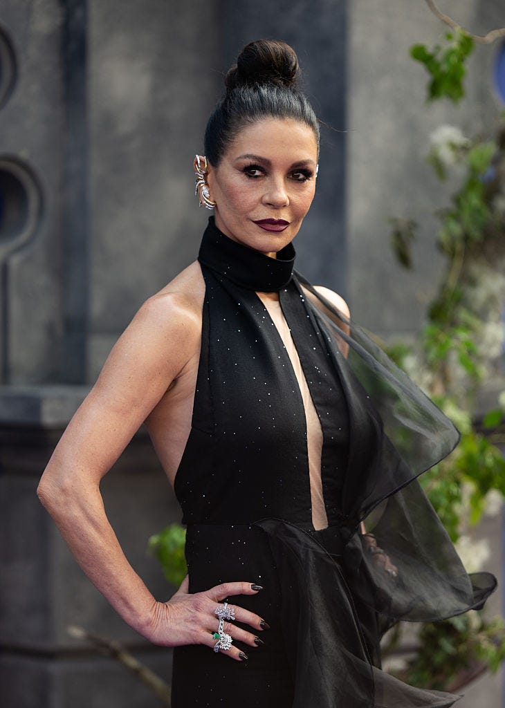 catherine zeta jones joanna lumley goth glam