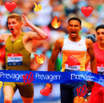 2025 USATF Outdoor Championships illustration of a pixelated photo of a track race with emojis