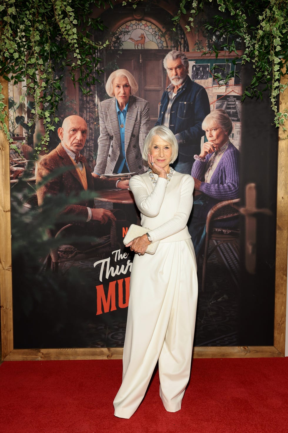 new york, new york august 14: helen mirren attends the nyc special screening of the thursday murder club on august 14, 2025 in new york city. (photo by dimitrios kambouris/getty images for netflix)