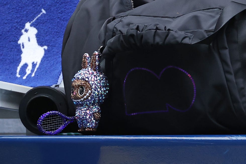new york, new york august 28: the labubu of naomi osaka of japan is seen before their womens singles second round match against hailey baptiste of the united states on day five of the 2025 us open at usta billie jean king national tennis center on august 28, 2025 in the flushing neighborhood of the queens borough of new york city. (photo by sarah stier/getty images)